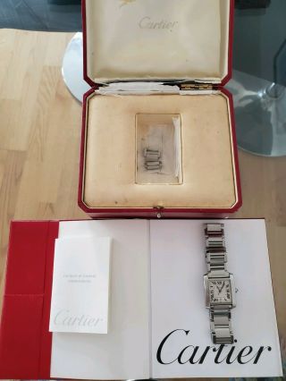 Cartier Tank Francaise 2302 Men ' s/Unisex Automatic Stainless Steel Box & Papers 9