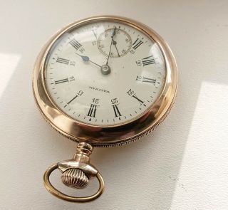 Antique Size 18 Waltham Model 1883 15 Jewel Pocket Watch Fortune Art Nouveau