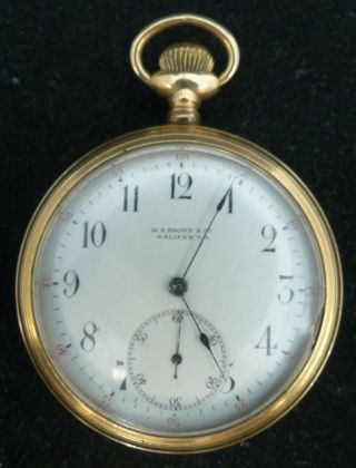 Antique Halifax N.  S.  15 Jewels Gold Filled Pocket Watch