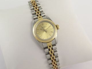 Rolex Oyster Perpetual 67193 18k Gold / Steel Ladies Watch