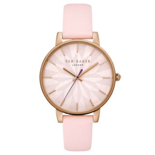 Ted Baker Womans Pink Leather Strap Kate Watch Te15200001 -