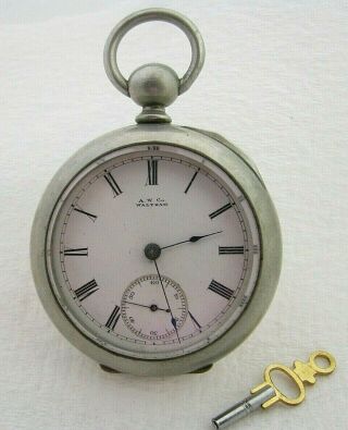 Antique 18s Waltham Ps Bartlett 11 Jewel Key Wind Pocket Watch