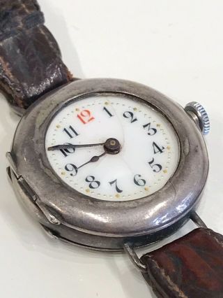 Vinatge Antique 1912 Pre Ww1 Trench Military Style Watch Silver 925 Joblot