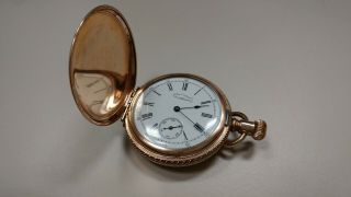 1894 American Waltham GF Grade J - 7j - 6s Hunter Case Pocket Watch Running Well 4