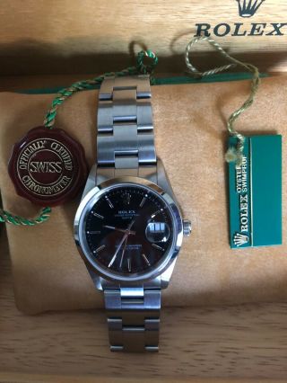 Rolex Oyster Perpetual Stainless Steel Black Face Date 2