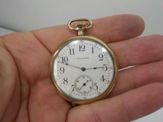 1908 American Waltham Pocket Watch Gold Plated Case