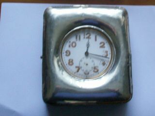 Antique Ww1 Goliath Pin Set Pocket Watch In Silver Travelling Case 1917