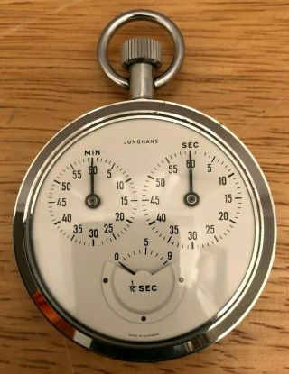 Vintage Junghans No.  18 Micro Second Track Timer 7 Jewels 10th Of A Second & Box