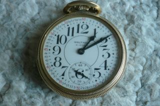 Antique Vintage Waltham 21 Jewels Pocket Watch Yellow Gold Filled Repair 2 "