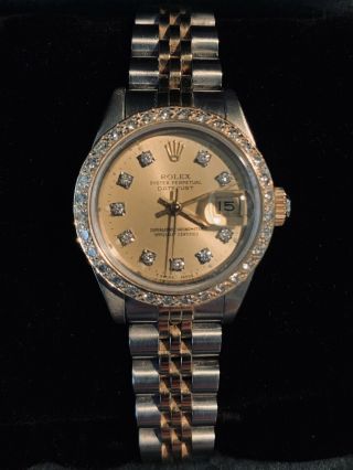 Rolex Ladies Datejust Gold Stainless Steel Oyster Perpetual Watch