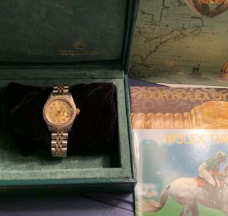 Rolex Ladies Datejust Gold Stainless Steel Oyster Perpetual Watch 8