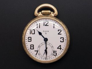Elgin 19 Jewel 572 Railroad 5 Adjustment Pocket Watch 10k Gold Filled