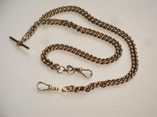 Rare Antique Chunky Strong Silver Double Albert Pocket Watch Chain