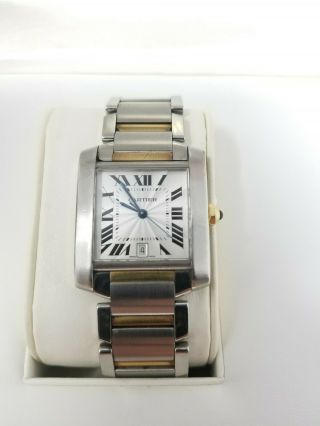 Cartier Tank Francaise 2302 Ss Stainless Steel & 18k 750 Gold Automatic Watch