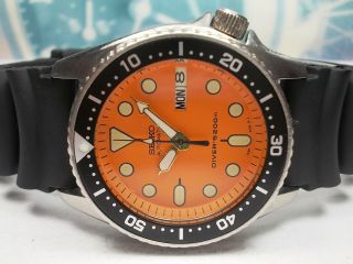 Seiko Day/date Divers 200m Auto Midsize Watch 7s26 - 0030,  Orange