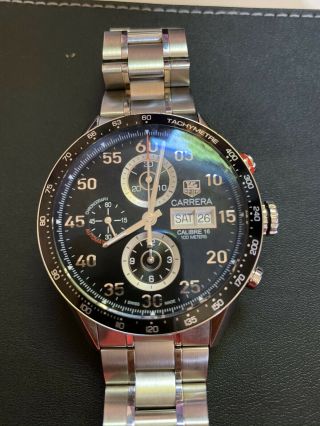 Tag Heuer Carrera Calibre 16 Chronograph Watch - 43mm - Steel - Bracelet - Cv2a10.  Ba0796