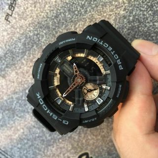 Casio G - Shock Ga - 110rg - 1a Ana - Digi Quartz Watch Black Resin Band Led Light