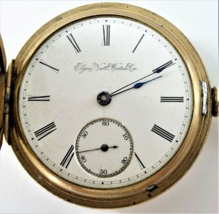 1895 Elgin 96 Model 4 18s 7j Gold Plated Pocket Watch Parts/repair W12