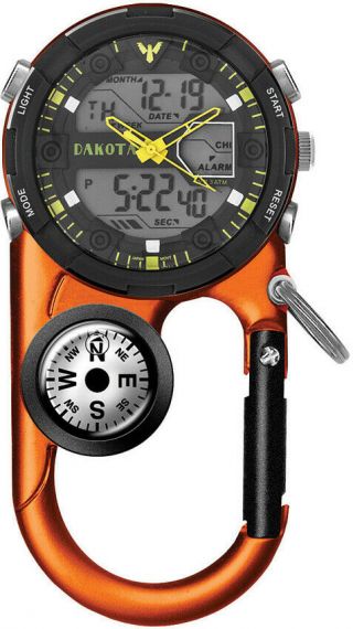 Dakota Angler Ii Orange Moonglow Watch Compass Water Resistant 3727