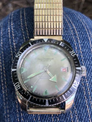 Vintage Paul Dominique 17 Jewels Shock Protected Water Proof Divers Watch Auto