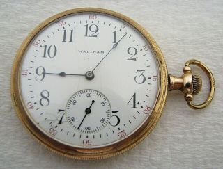 Antique 12s Waltham Grade 220 15 Jewel Gold Filled Pocket Watch