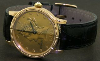 Corum 22k/18k Gold 1906 $10 Liberty Eagle Coin Quartz Watch W/ Box
