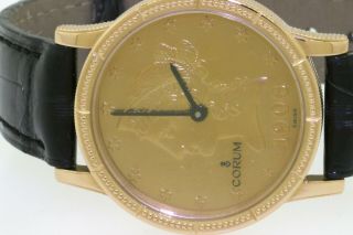 Corum 22K/18K gold 1906 $10 Liberty Eagle coin quartz watch w/ box 4