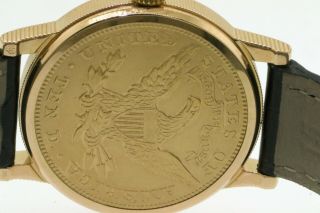 Corum 22K/18K gold 1906 $10 Liberty Eagle coin quartz watch w/ box 6
