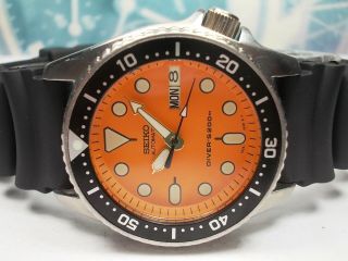 Seiko Day/date Divers 200m Auto Midsize Watch 7s26 - 0030,  Orange/pepsi