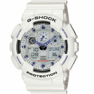 Casio G - Shock Ga - 100a - 7a White Mens Watch 200m Diver Ga - 100 Ga100