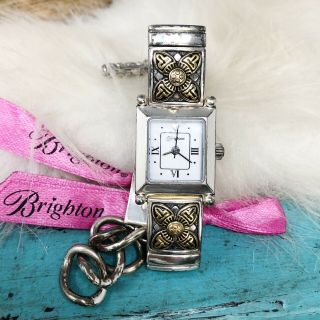 Brighton Monroe Watch Battery Two Tone Silver/gold Chain Toggle Bracelet