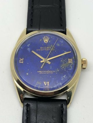 Vintage Rare Rolex Steel And Gold Professionaly Refinished Lapis Dial Ref.  1025