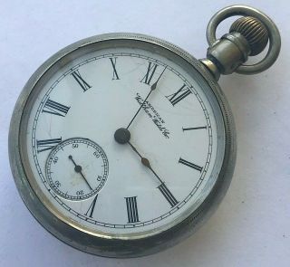 18s Antique 1895 Waltham Hand Winding Pocket Watch With Seconds Register