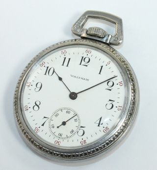 Waltham 16 Size Open Face Pocket Watch - Parts - Ad123
