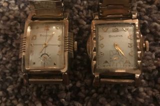 Two Vintage Mens Bulova Gold Filled Watches