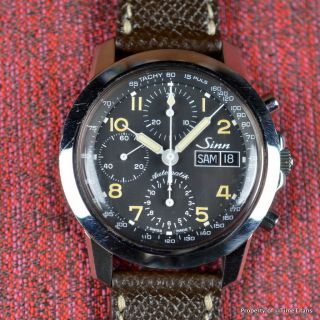 Sinn 103b 40mm 1990s Tritium 7750 Automatic Stainless Steel Tachymeter Day Date