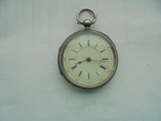 Silver Center Seconds Fusee Pocket Watch No Name Circa 1870 - 80s