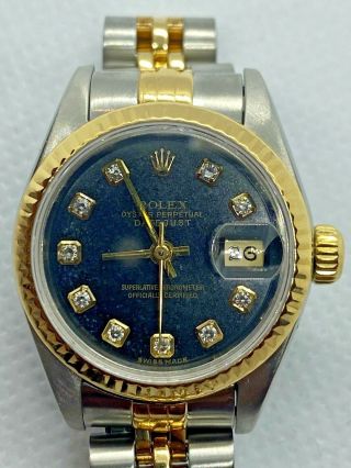 Rolex Oyster Perpetual Datejust Diamond Dial Ladies Watch 26mm 179173.  Bkd