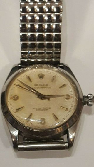 Vintage Rolex Oyster Perpetual Watch Stainless Steel 1960 