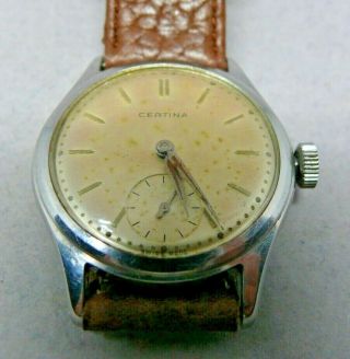 Vintage Steel Certina Watch With Sub Second Dial 320 Movement