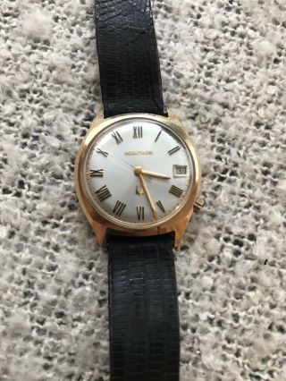 Vintage Mens Bulova Accutron 218 14k Gold Filled Wristwatch Watch 1977 N7