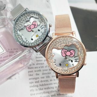 Hello Kitty Watch Diamond Wristwatch Rose Stainless Steel