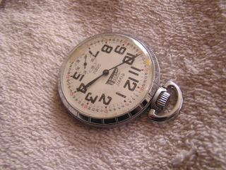 Vintage LeGant 17 Jewel Incabloc Locomotive Pocket Watch 3
