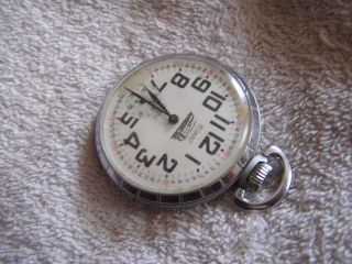 Vintage LeGant 17 Jewel Incabloc Locomotive Pocket Watch 4