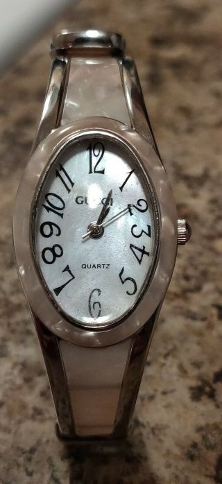 Vintage Gucci White Jadaite Bangle Watch Very Rare