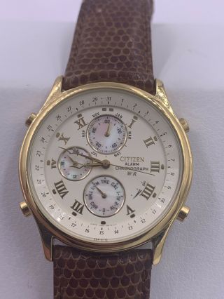 Vintage Citizen Alarm Chronograph Gold Plate 6850 - G81121 Watch
