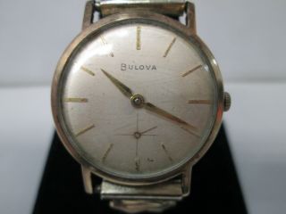 Vintage Bulova 10k Gold Plated Running Watch
