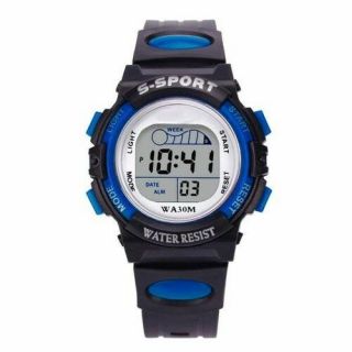 Digital Led Watch Sports Waterproof Round For Boys Kids Alarm Date Wristwatches