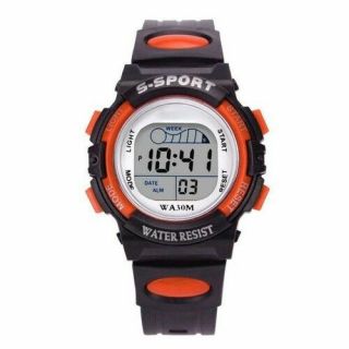 Digital LED Watch Sports Waterproof Round For Boys Kids Alarm Date Wristwatches 2