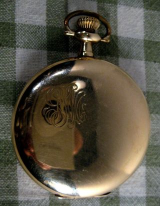 Antique Vintage Waltham 1913 12s 15 Jewel Hunter Case Gold Tone Old Pocket Watch